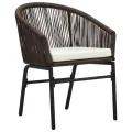 Ensemble à manger de jardin 7 pcs Marron