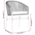 Ensemble à manger de jardin 7 pcs Marron