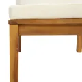 Salon de jardin 3 pcs avec coussin crème Bois d'acacia solide