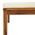 Salon de jardin 3 pcs avec coussin crème Bois d'acacia solide