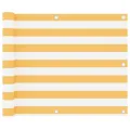 Écran de balcon Blanc et jaune 75x600 cm Tissu Oxford