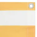 Écran de balcon Blanc et jaune 75x600 cm Tissu Oxford
