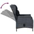 Ensemble à manger de jardin 5 pcs Gris foncé Résine tressée