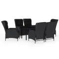 Ensemble à manger de jardin 7 pcs Gris foncé