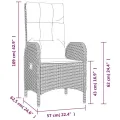 Ensemble à manger jardin et coussins 7 pcs gris rotin