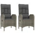 Ensemble à manger de jardin 3 pcs coussins gris résine tressée