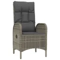 Ensemble à manger de jardin 3 pcs coussins gris résine tressée