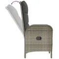 Ensemble à manger de jardin 9pcs et coussins noir et gris
