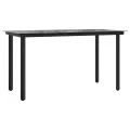 Ensemble à manger de jardin 9pcs et coussins noir et gris