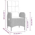 Ensemble à manger de jardin 9pcs et coussins noir et gris