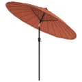 Parasol d'extérieur et mât avec aluminium 270 cm terre cuite