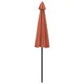 Parasol d'extérieur et mât avec aluminium 270 cm terre cuite