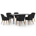 Ensemble à manger de jardin avec coussins 7 pcs Noir