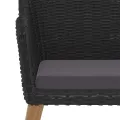 Ensemble à manger de jardin avec coussins 7 pcs Noir
