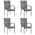 Ensemble à manger de jardin 5 pcs Gris Résine tressée