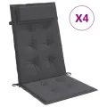 Coussins de chaise à dossier haut lot de 4 anthracite