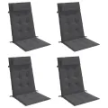 Coussins de chaise à dossier haut lot de 4 anthracite