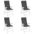 Coussins de chaise à dossier haut lot de 4 anthracite