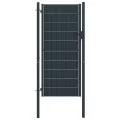 Portail de clôture PVC et acier 100x124 cm Anthracite