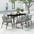 Ensemble à manger de jardin 7 pcs Gris