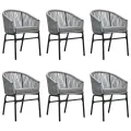Ensemble à manger de jardin 7 pcs Gris