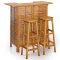 Ensemble de bar de jardin 3 pcs Bois d'acacia solide
