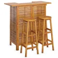 Ensemble de bar de jardin 3 pcs Bois d'acacia solide