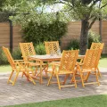 Chaises de jardin inclinables 6 pcs en bois acacia massif