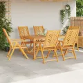 Chaises de jardin inclinables 6 pcs en bois acacia massif