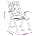 Chaises de jardin inclinables 6 pcs en bois acacia massif