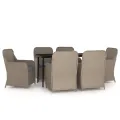 Ensemble à manger de jardin et coussins 7 pcs Marron