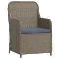 Ensemble à manger de jardin et coussins 7 pcs Marron