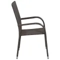 Ensemble à manger de jardin 5 pcs Marron et noir