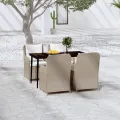 Ensemble à manger de jardin 5 pcs Marron