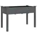 Jardinière avec doublure gris 118x59x76 cm bois massif de sapin