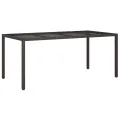 Table à manger de jardin Marron 190x90x75 cm Poly Rattan