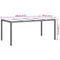 Table à manger de jardin Marron 190x90x75 cm Poly Rattan