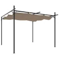 Pergola avec toit rétractable taupe 295x292x230 cm
