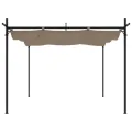 Pergola avec toit rétractable taupe 295x292x230 cm