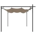 Pergola avec toit rétractable taupe 295x292x230 cm