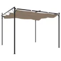 Pergola avec toit rétractable taupe 295x292x230 cm