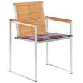 Chaises de jardin lot de 8 avec coussins Bois de teck massif