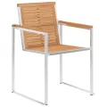 Chaises de jardin avec coussins lot de 2 Teck solide et acier