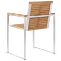 Chaises de jardin avec coussins lot de 2 Teck solide et acier