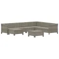 Salon de jardin 8 pcs avec coussins Gris Résine tressée