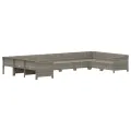 Salon de jardin 10 pcs avec coussins Gris Résine tressée