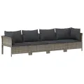 Salon de jardin 10 pcs avec coussins Gris Résine tressée