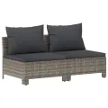 Salon de jardin 10 pcs avec coussins Gris Résine tressée