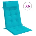 Coussins de chaise à dossier haut lot de 6 turquoise