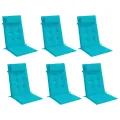 Coussins de chaise à dossier haut lot de 6 turquoise
